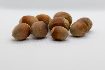 Hazelnut on a light background.