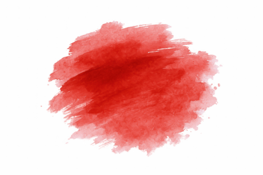 Vibrant Red Watercolor Splash with Textured Brushstrokes and Organic Edges on a Contrasting Background