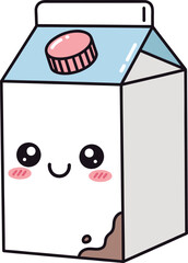 Kawaii chocolate milk carton character