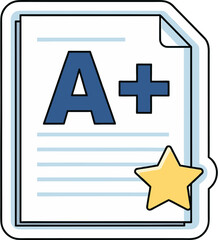 Obraz premium Excellent school grade A+ with gold star