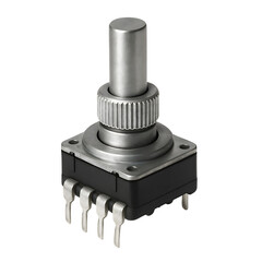Rotary Encoder Electronic Component Isolated on White Background