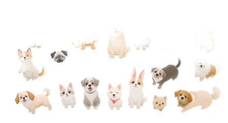 Adorable Pet Collection Cute Dog and Cat Illustrations for Commercial Use