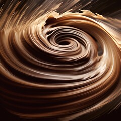 Swirling Chocolate Vortex Abstract 3D Render