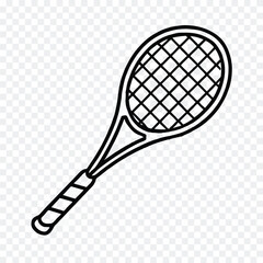 Monochrome Tennis Racket Illustration Sporting Equipment Icon Sports Equipment Tennis Racket Clip Art Black and White Outline Tennis