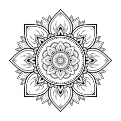 Mandala pattern design with hand drawn vector