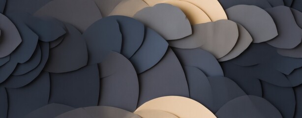 Obraz premium Probiotic Data Visualization Abstract textured background with overlapping circular shapes in shades of blue gray beige gut microbiome data visualization tiles and blur background wallpaper