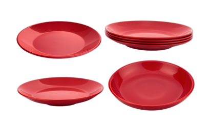 Elegant red ceramic dinner plates for modern dining table aesthetic decor and kitchen essentials