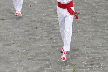 Basque folk dance in the street