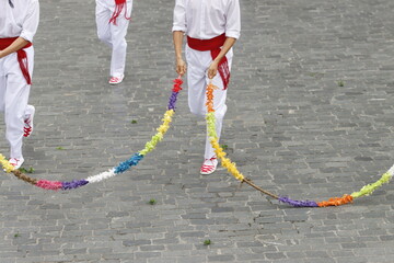 Basque folk dance in the street