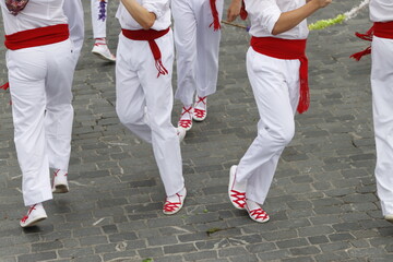 Basque folk dance in the street