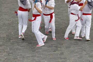 Basque folk dance in the street