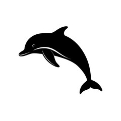 Fototapeta premium Dolphin silhouette art on transparent background