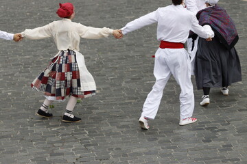 Basque folk dance in the street