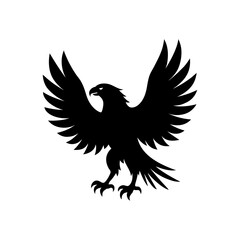 Obraz premium Silhouette eagle pose on transparent background