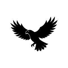 Obraz premium Eagle silhouette fly on transparent background