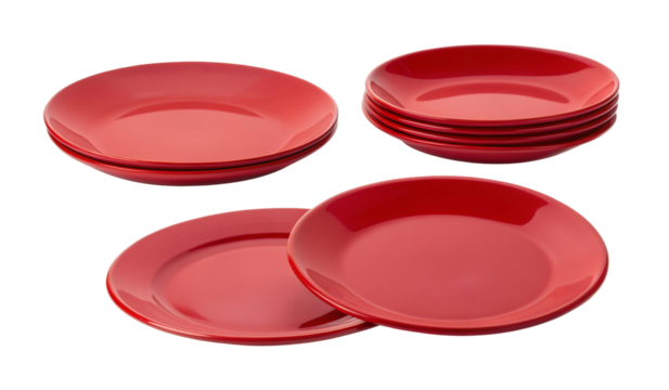 Classic red ceramic dinner plates set perfect for dining and entertaining minimalist design modern