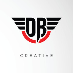 DB Creative Wings Letter Logo with Modern Shield - Powerful Business and Branding Symbol