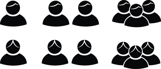 Male and female icon vector. group of people sihouette icon isolated on background.