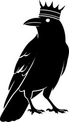 Royal Crow Silhouette, Crowned Raven Vector