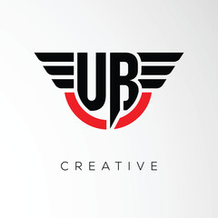 UB Creative Wings Letter Logo with Modern Shield - Powerful Business and Branding Symbol