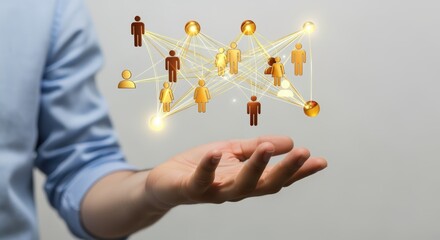 Abstract Social Network Visualization over Open Palm: Connection, Communication, and Global Interconnectivity Concept