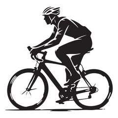 Fototapeta premium silhouette of a cyclist on a bicycle