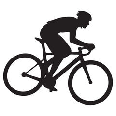 Fototapeta premium silhouette of a man riding a bike