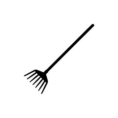 Naklejka premium Silhouette of a rake on transparent background
