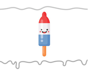 rocket  ice cream on white background