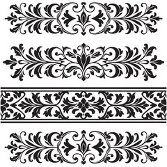 black and white floral elements