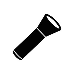 Simple Black Flashlight Vector Graphic on White Background for Design and Illustration Projects Stock Image