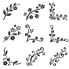 floral design elements vector for design boarder