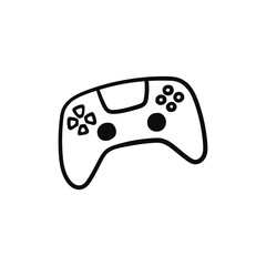 Doodle illustrations of a gamepad. Hand-drawn vector illustration on a white background.