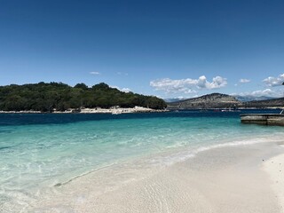Albanian beach with turquoise water