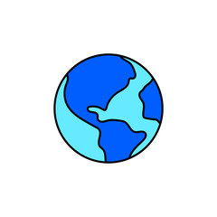 Icon a earth, isolated against a clean background.