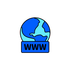 Icon a world wide web, isolated against a clean background.