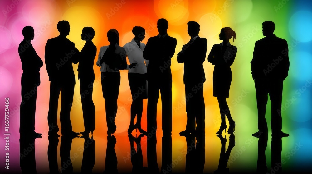 Aufkleber group of multi-ethnic business colleagues discussing ideas in a vibrant office space during a profes