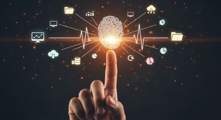 Fingerprint Identification Technology and Digital Security: A Conceptual Illustration of Biometric Authentication and Data Protection