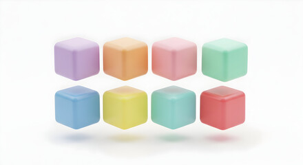 Colorful Square Tiles in Gradient Rows