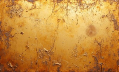 Close-up of a textured, rusty gold surface with intricate patterns and a weathered look.
