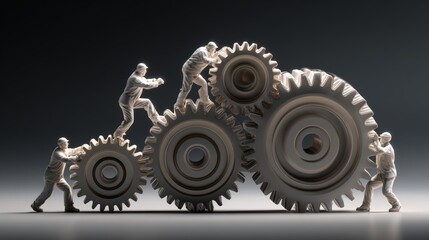 Teamwork in Motion. Dynamic snapshots of collaboration: brainstorming sessions, start‑up energy, co‑working action.