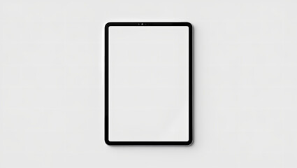 Digital Tablet with a Green Screen and Stylus Pens on a White Surface