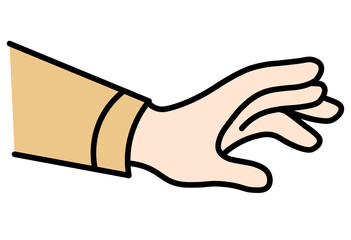 Hand in throwing gesture illustration for action, movement, and instruction design use