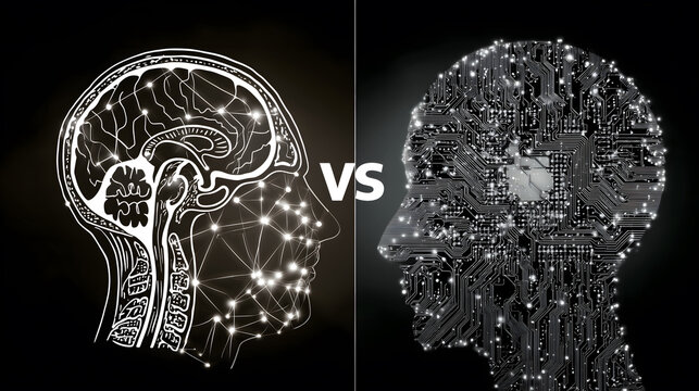Human Brain vs Artificial Intelligence - Side-by-Side Comparison of Biological and Digital Neural Networks