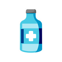 Fototapeta premium Medicine Bottle Icon – Vector Flat Design on White Background. Simple and clean medical graphic representing healthcare, pharmacy, medication, and treatment. Perfect for hospital signage.