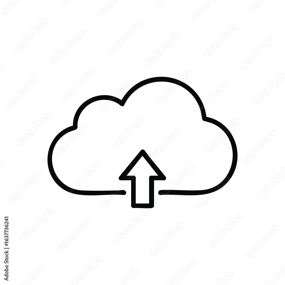 Poster (cloud storage upload symbol. this clean graphic signifies transferring information to a remote serv