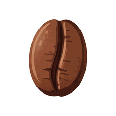 (Perfect Roasted Coffee Bean. Detailed illustration of a rich, warm brown coffee seed. This isolated element conveys morning energy and the inviting scent of fresh java.)