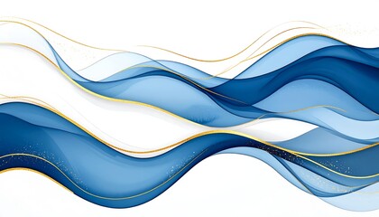 Abstract Blue and Gold Wave Design Background