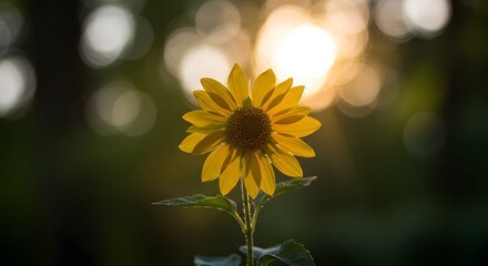 Blooming Flower with Sunlight and Bokeh Effect