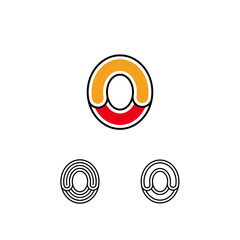 Logo art number 0, set of three playful numeral